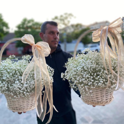 Корзина с гипсофилой "Белоснежка" Корзина с гипсофилой "Белоснежка"